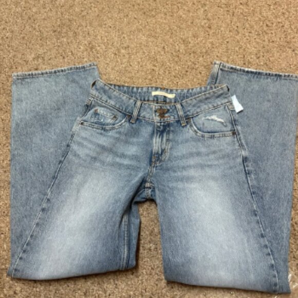 LEVIS LEVI'S LOOSE SUPER LOW TABLE TALK DESTROY JEANS NWOT 26 w - Picture 11 of 12